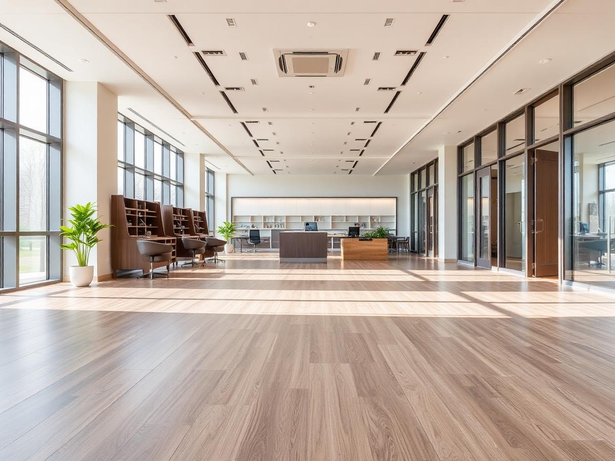 Modern commercial office with LVP flooring